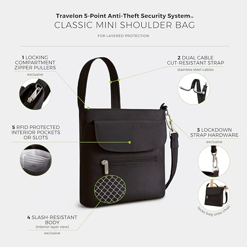 Travelon Anti-Theft Classic Mini Shoulder Bag