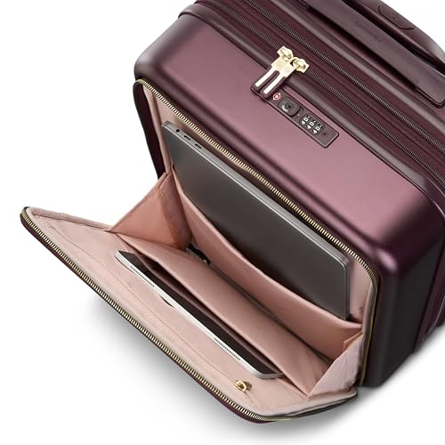 Samsonite Mobile Solutions 2 Carry-On Luggage, Expandable Spinner Suitcase with Laptop Compartment, TSA Lock, Lightweight Travel Bag with Dual Spinner Wheels & WetPak Storage, Merlot