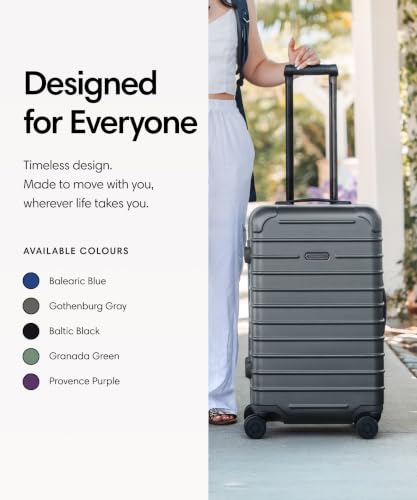 Solgaard Check-In Lite Suitcase - Hard-Shell 24.8" Travel Luggage (Grey)
