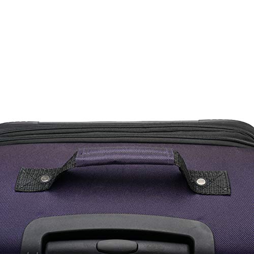 U.S. Traveler Aviron Bay Expandable Softside Luggage with Spinner Wheels, Purple, 3-Piece Set