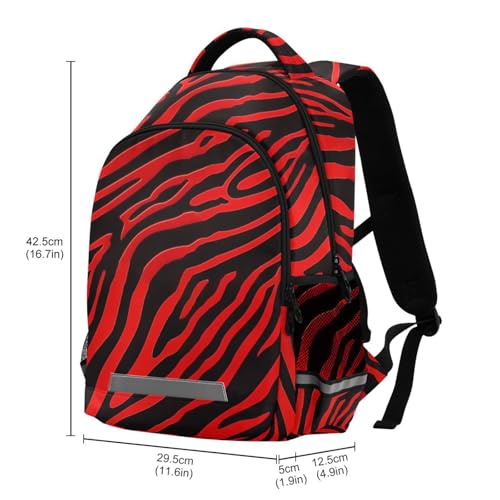 KLL Red zebras Tigers Animal Print carry on backpacks for kids with big bookbags for elementary para bebes varon