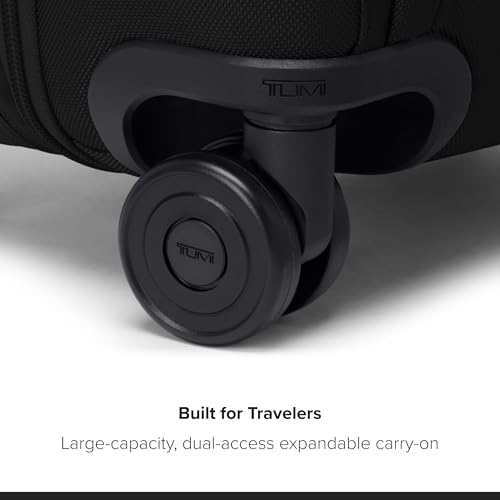 TUMI - Alpha Dual Access Expandable Carry-On Luggage - Zipper Expansion - Durable Ballistic Nylon Lightweight Suitcase -TSA Lock Tracer - Black