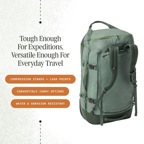 Eagle Creek Cargo Hauler Wheeled Duffel - Durable Duffel Bag for Travel - Easy Access Compartment - Deployable Backpack Straps - Lockable Zipper Opening - Duck Green - 110L