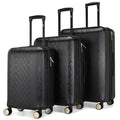 Badgley Mischka Diana Expandable Chic 3-Piece Luggage Set with Spinner Wheels - Black