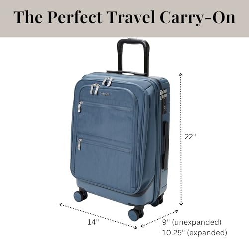 Baggallini Set Wave 22” 4 Wheel Hybrid Carry-On Luggage - Lightweight Carry On Suitcase with Wheels