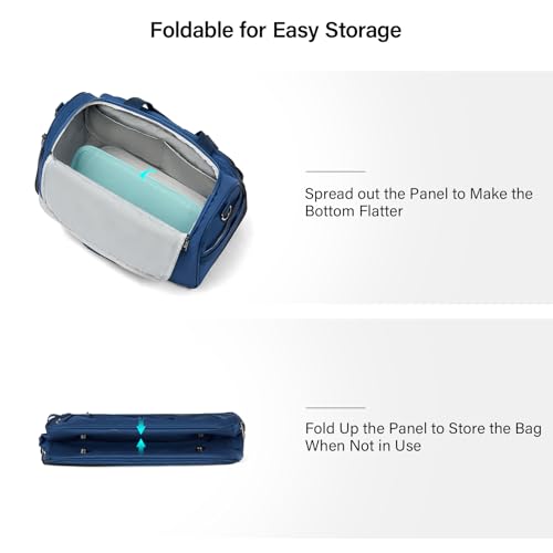 Hanke Underseat Carry On luggage Bags for Travel, Foldable Travel Bags for Women, Soft Lightweight Personal Item Travel Bag Small Carry On Bags for Airplanes, Travel Tote Bags for Women Men.（Blue）