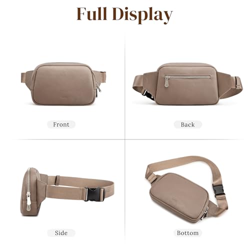 S-ZONE Leather Fanny Pack for Women RFID Blocking Waist Belt Bag Crossbody Purse
