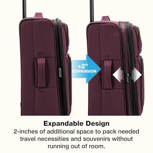 U.S. Traveler Anzio Softside Expandable Luggage with Spinner Wheels, Burgundy, 2-Piece Set (22/30)