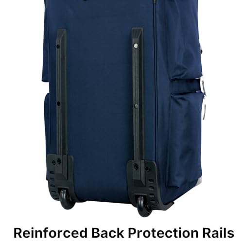 Olympia U.S.A. 22 inch Carry On 8 Pockets Wheeled Rolling Duffel Bag Water Resistant Luggage Lightweight Travel Suitcase with Retractable Handle