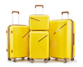 Merax Luggage Set of 4, Expandable Lightweight Suitcase with 4 Double 360 Degrees Mute Spinner Wheels and TSA Lock, PP Materials, 14”20”24”28”, Yellow