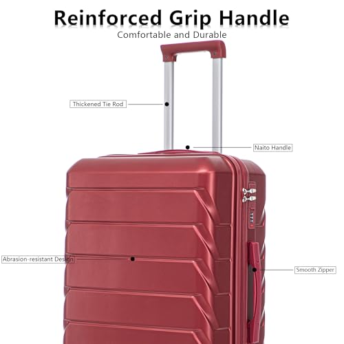 Luggage Sets, ABS Hardside Combination Lock Spinner Wheels Lightweight Lock