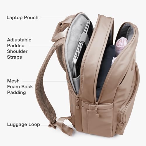 Traveler's Choice Women's Iria 20L Backpack, Latte Beige