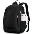 LOVEVOOK Travel Backpack for Women, 17.3 Laptop Backpack Women w/Large Tumbler Pockets, Water Resistant College Bookbag, Large Capacity Black Computer Backpacks for Work, Black