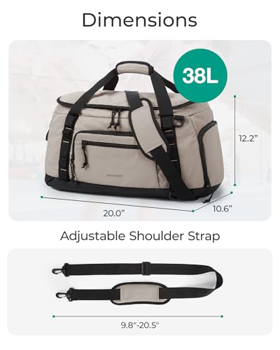 BAGSMART 4-IN-1 Gym Bag for Women Men, TSA Lightweight Duffle Bag for Travel with Shoe Compartment & Wet Pocket, 22L/30L/38L Tactical Backpack with 40oz Water Bottle Holder