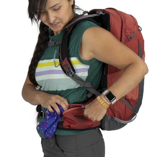 Osprey Tempest 22L Women's Lightweight Hiking Backpack - Small Daypack for Travel & Camping, Deep Fig/Hotspot Pink