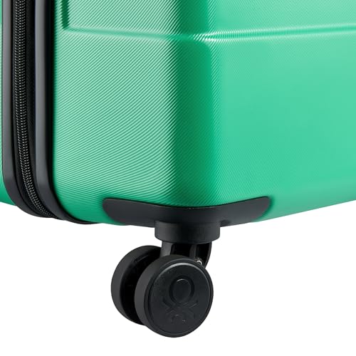 United Colors of Benetton Now! Hardside Luggage with Spinner Wheels, Green, Checked-Large 27 Inch