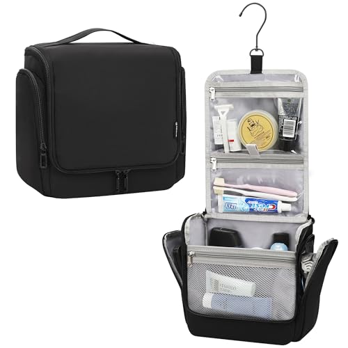 Relavel Hanging Toiletry Bag for Men and Women, Travel Toiletries Bag Water-resistant Large Makeup Cosmetic Organizer Storage, Shaving Dopp Kit Shower Bathroom Hygiene Bags, Carry-on Travel Essentials