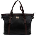 Badgley Mischka Anna XL Vegan Leather Tote Weekender Travel Bag (Black)