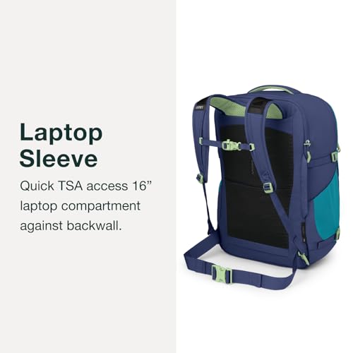 Osprey Daylite 44L Carry-On Travel Pack - Lightweight, Durable Backpack with Streamlined Design - Versatile, Spacious Bag for Weekend Trips or Business, Blue Spikemoss/Alkaline