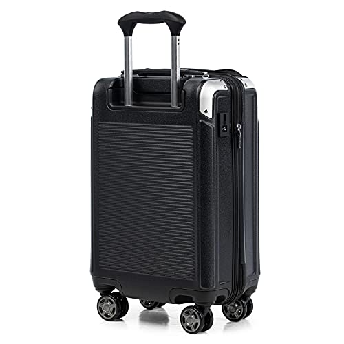 Travelpro Platinum Elite Hardside Expandable Carry on Luggage, 8 Wheel Spinner, TSA Lock, Hard Shell Polycarbonate Suitcase, Shadow Black, Compact Carry on Laptop Pocket 20-Inch