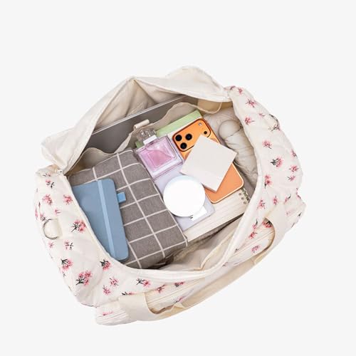 ALINUOYQ Quilted Diaper Bag Tote Cute Large Baby Bag for Mom, Hospital Bags for Labor Delivery, Weekender & Overnight Travel Duffel Bags for Women, Pañaleras para Bebe