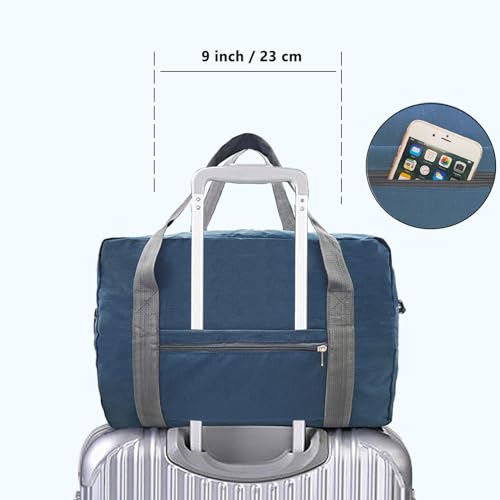 lifwimner For Spirit Airlines Personal Item Bag 18x14x8 in Underseat Carry-on Luggage foldable Travel Duffle Bag for Airplanes (30L, Navy)