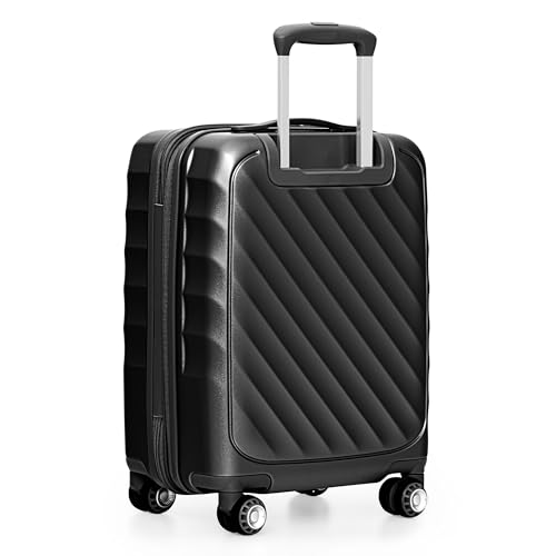 Traveler's Choice Elm 21" Carry-on Expandable Spinner Luggage Set - Matte Black