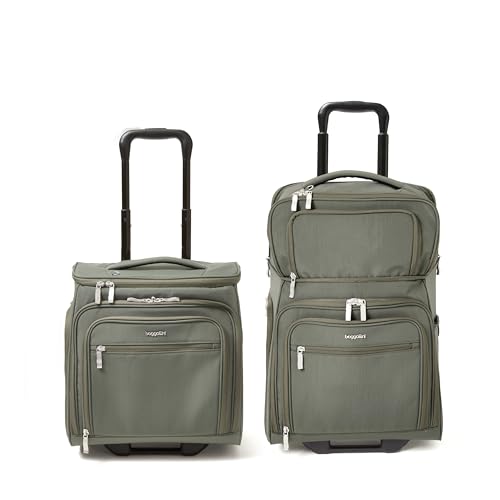 Baggallini Expandable Underseat Carry-On - Lightweight Travel Luggage Carry On Weekender with Wheels