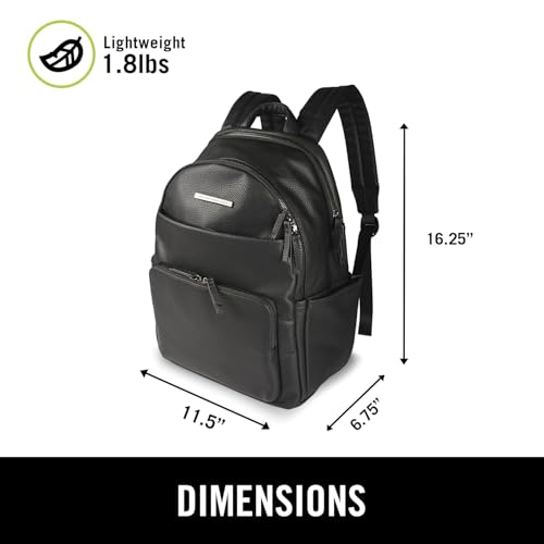 Kenneth Cole Reaction Marley Double Compartment Vegan Leather Womens 15" Laptop Fashion Backpack