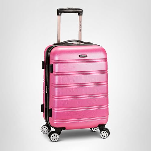 Rockland Melbourne Hardside 3 Piece Expandable Spinner Wheel Luggage Set, (20"/24"/28"), Pink