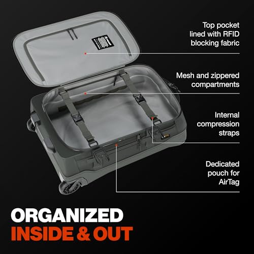 Pelican Aegis Luggage - Carry On Duffel Bag with Wheels - 22 Inch Carry On Bag - Airline Approved (Charcoal)