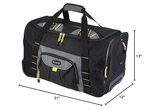 TPRC Sierra Madre Duffel Bag, Black, 21" Rolling