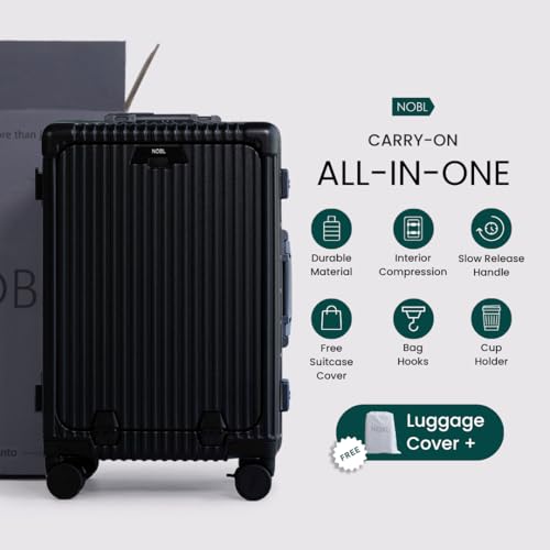 Nobl Travel Carry on Luggage, Zipperless Aluminum Frame, TSA Locks