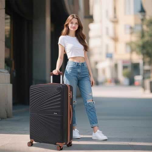 Eeeza Luggage Sets 5 Piece, Suitcases with Wheels, ABS Hard Case Luggage with TSA Lock Spinner Wheels, Carry On Luggage Set (20/24/28 inch)