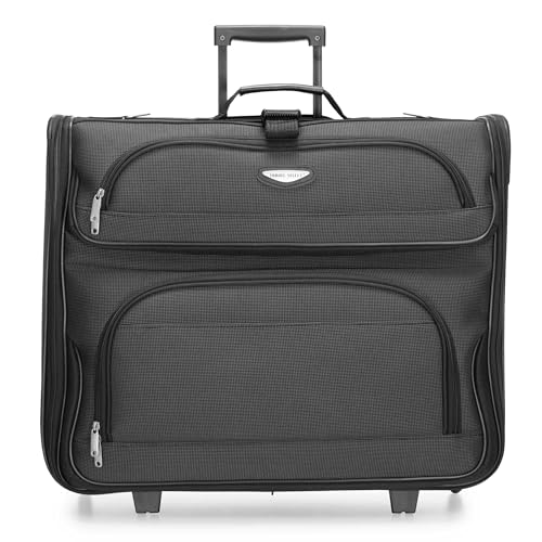 Travel Select Amsterdam Business Rolling Garment Bag, Softside Expandable Rolling 2-Wheeled Suit Carrier, Gray, One Size