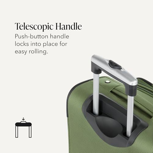 SWISSGEAR Sion Softside Expandable Spinner Luggage Durable Lightweight Travel Suitcase, Evergreen, Carry-On