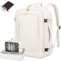 LOVEVOOK Travel Backpack for Women & Men, 45L Carry On Backpack, Personal Item Bag with 3 Packing Cubes, Business Weekender Overnight Luggage Daypack, Fits 18 Inch Laptop, Beige