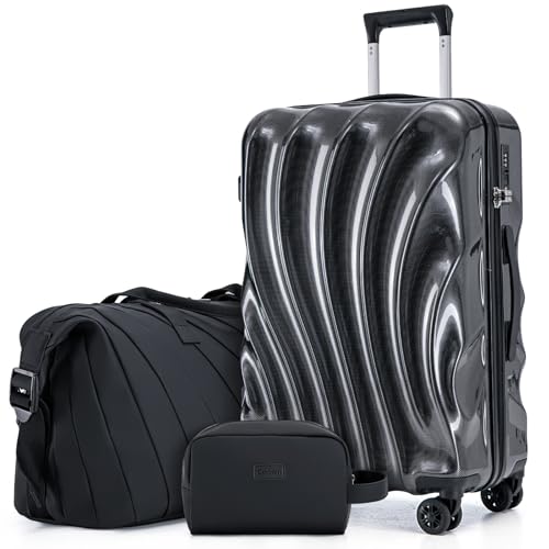 Cosbarn Carry On Luggage 22x14x9 Airline Approved,ABS+PC Hardside Luggage with Spinner Wheels,20 Inch Carry-on Luggage with Phone Holder
