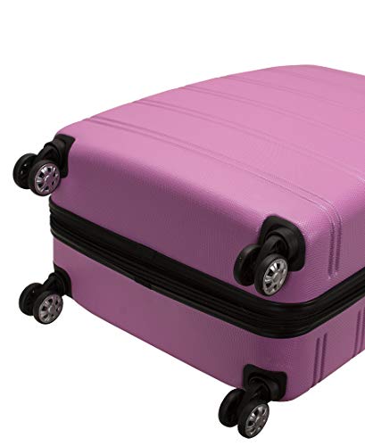 Rockland Melbourne Hardside 2 Piece Expandable Spinner Wheel Luggage Set, (20"/28"), Pink