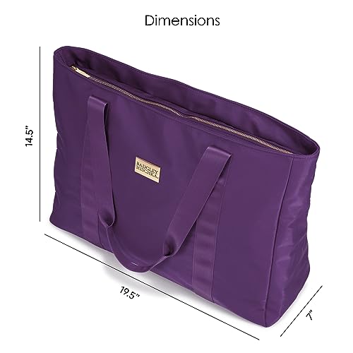 Badgley Mischka Nylon Weekender Duffel Bag | Lightweight Packable Travel Bag | Purple