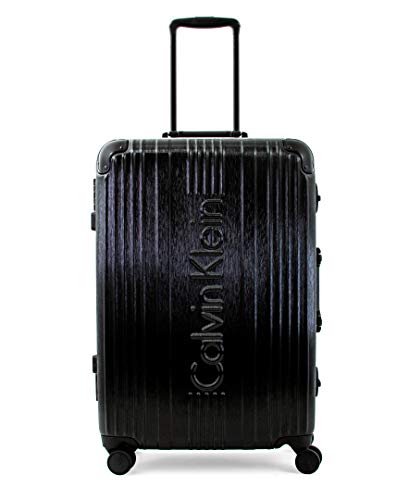 Calvin Klein Fulton 2.0 Hardside Spinner Luggage with TSA Lock, Black, 25 Inch