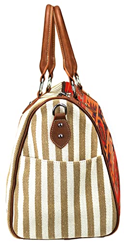 Montana West Weekender Travel Duffel Bag Travel Duffle Bags Western Aztec Sport Gym Bag for Women Men Brown MW976-5110BR
