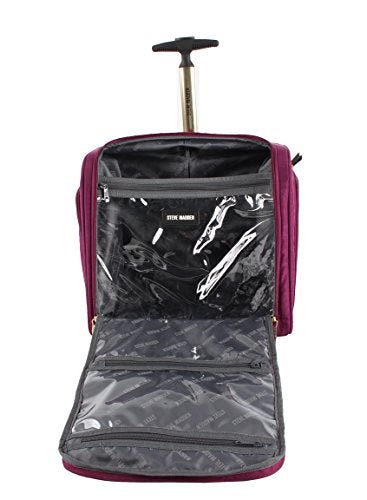 Steve Madden Designer Luggage Collection - 3 Piece Softside Expandable Lightweight Spinner Suitcase Set - Travel Set Includes an Under Seat Bag, 20-Inch Carry on and 28-Inch Checked Suitcase,