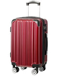 Coolife Carry On Luggage, Suitcase with Durable and Lightweight, carry on suitcase with PC+ABS Hardshell, Dual Spinner Wheels, TSA Lock, and YKK Zipper(wine wind new, S(20in)_carry on)