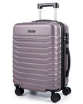 LIGHT FLIGHT Expandable Carry On Luggage 22x14x9 Airline Approved with Double Spinner Wheels, 20 Inch Lightweight Hard Shell Rolling Suitcases with TSA Lock, Rose Purple