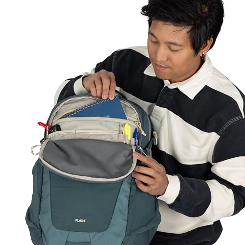 Osprey Flare Commuter Laptop Backpack - Everyday Bag for College, Work, and Travel - with Laptop Sleeve & Bottle Pockets, Cascade Blue/Torrent Blue