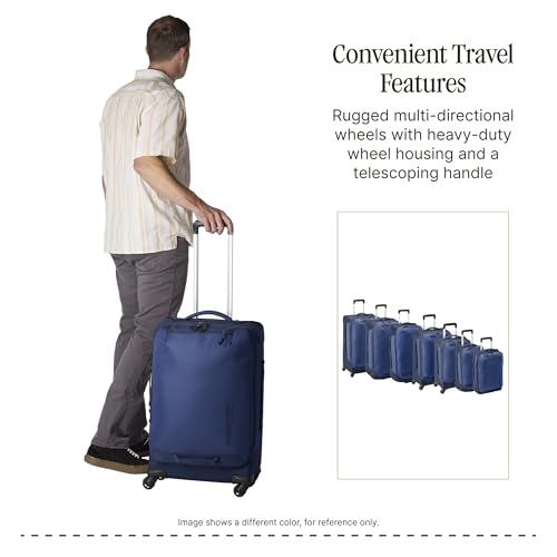 Eagle Creek Expanse 4-Wheel 26" Luggage – Durable Checked Spinner Suitcase with Expandable Capacity – Rugged Fabric, Lockable Zippers & Grab Handles – Travel-Ready – Midnight Black
