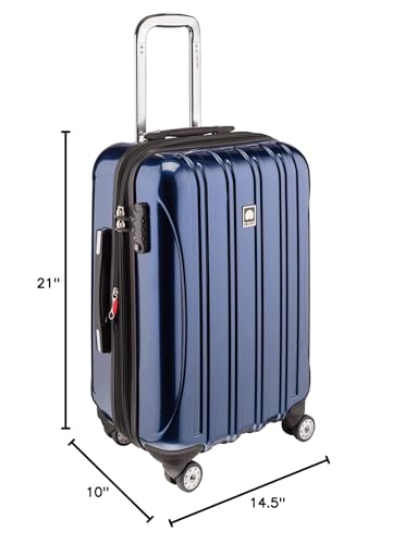 DELSEY PARIS Helium Aero Hardside Expandable Luggage with Spinner Wheels, Blue Cobalt, Carry-On Plus 21 Inch