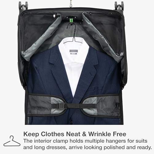 Traveler's Choice Carry-On Softside 8-Wheeled Spinner Garment Bag Luggage, Black, 21-Inch