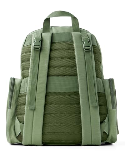 Skip Hop Diaper Bag Backpack with Portable Changing Pad, 9 Total Pockets, Easy-Access Wipes Pocket, Zippered Side Pocket, Luggage Sleeve & Stroller Straps, Fits a 15” Laptop, Luna, Sage